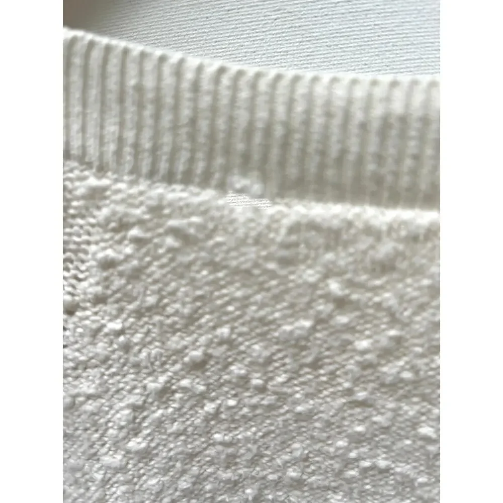 Free People Sweater Terry Cloth Popcorn Knit Long Sleeve Crewneck Pullover S